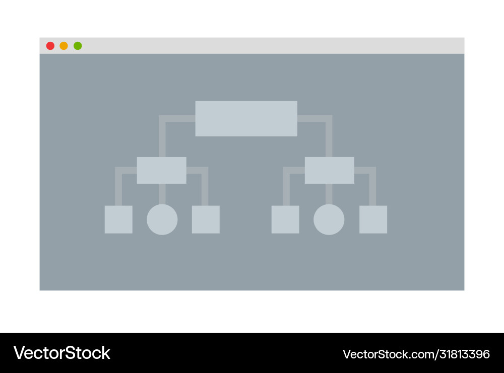 Monitor screen with architecture diagram Monitor screen with architecture diagram Vector Image