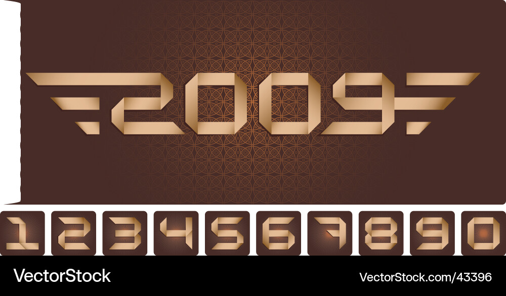 Numbers set and pattern background Vector Image