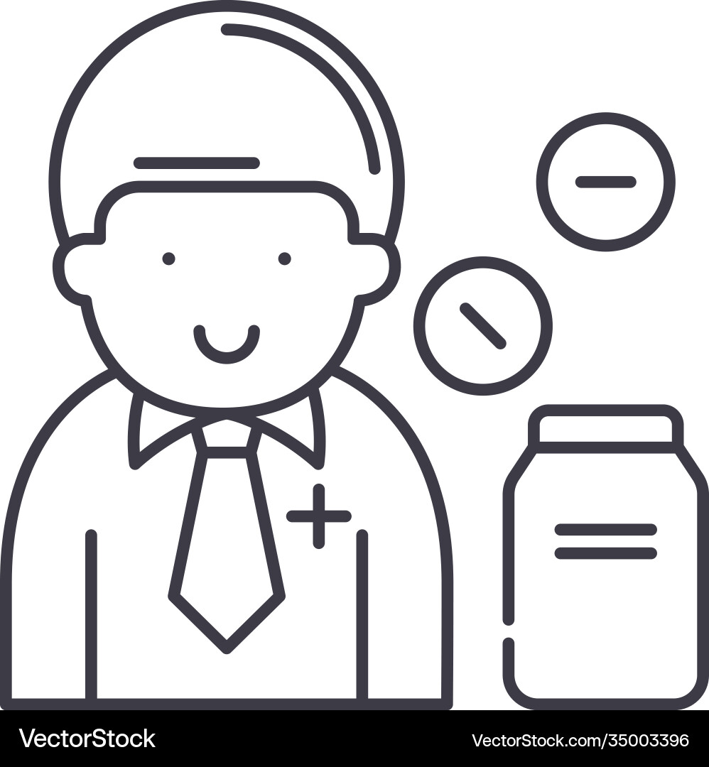 Pharmacist icon linear isolated Pharmacist icon linear isolated vector image