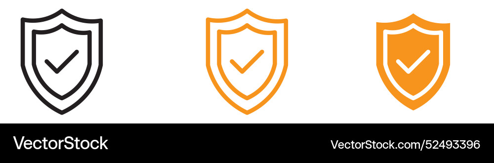 Protective shield icon for security and defense Vector Image