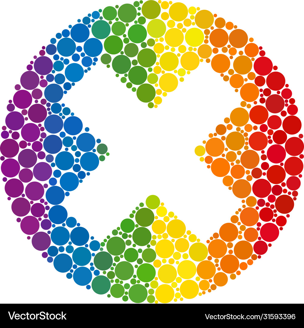 Rainbow delete composition icon round dots Rainbow delete composition icon round dots Vector Image