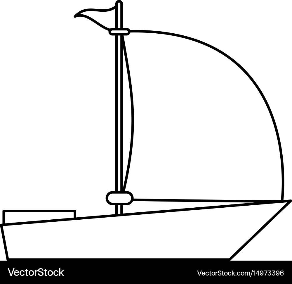 Sailboat with flag icon image vector image