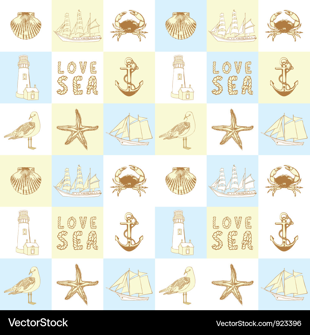 Seashell & Nautical Background Vector Image