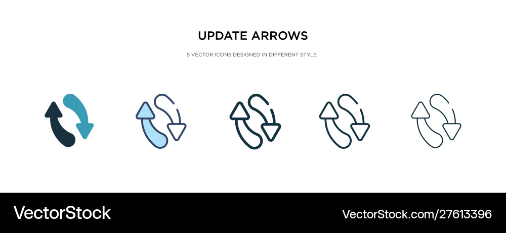 Update arrows icon in different style two Update arrows icon in different style two vector image