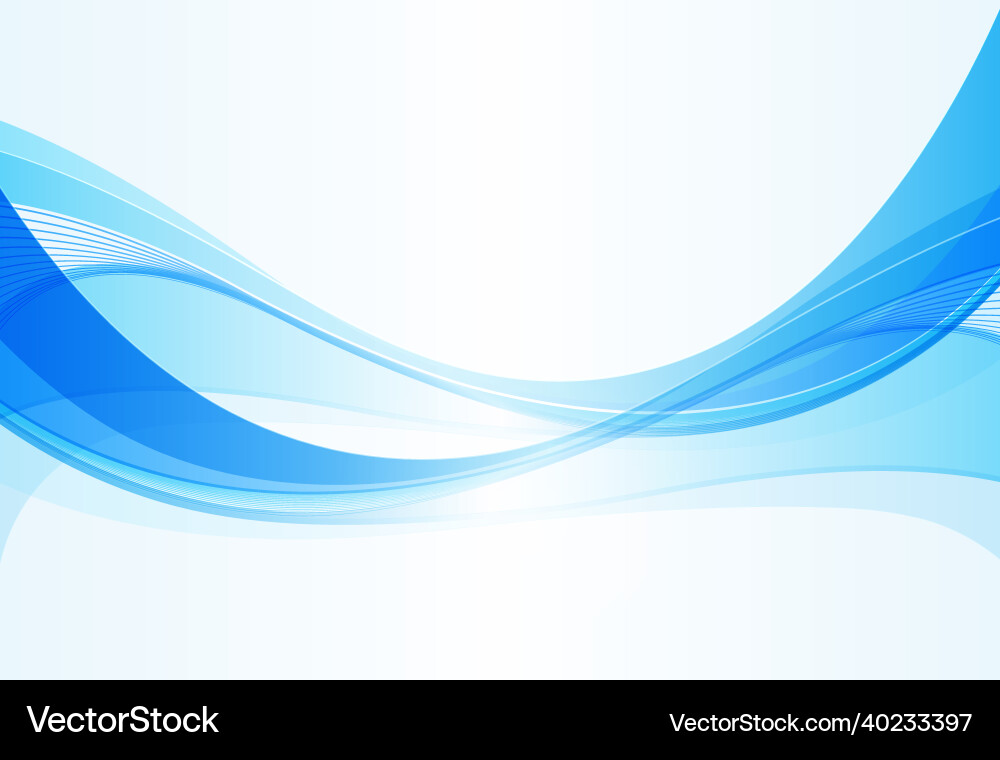 Abstract blue flowing wave element on white Vector Image