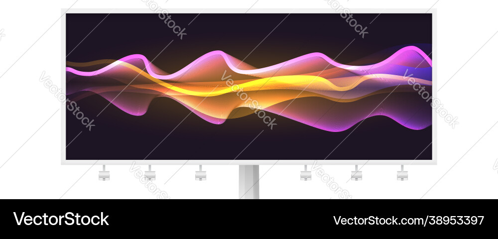 Billboard with abstract background waving lines Billboard with abstract background waving lines vector image