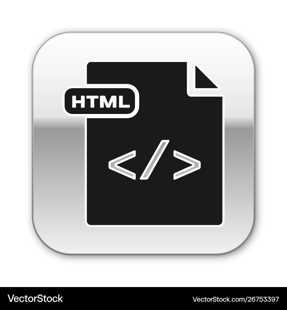 Black html file document download button Black html file document download button vector image