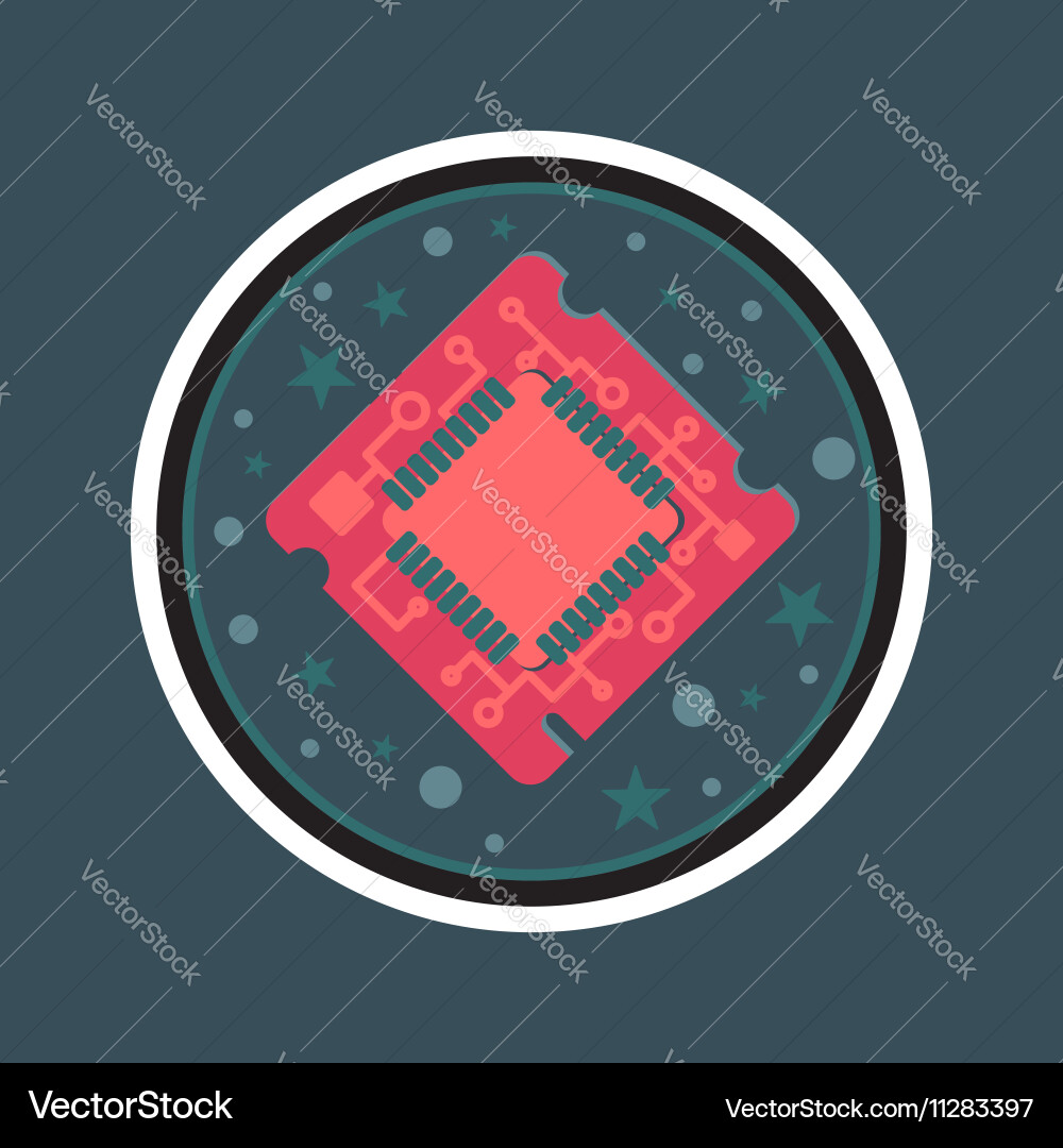 Computer processor chip Vector Image