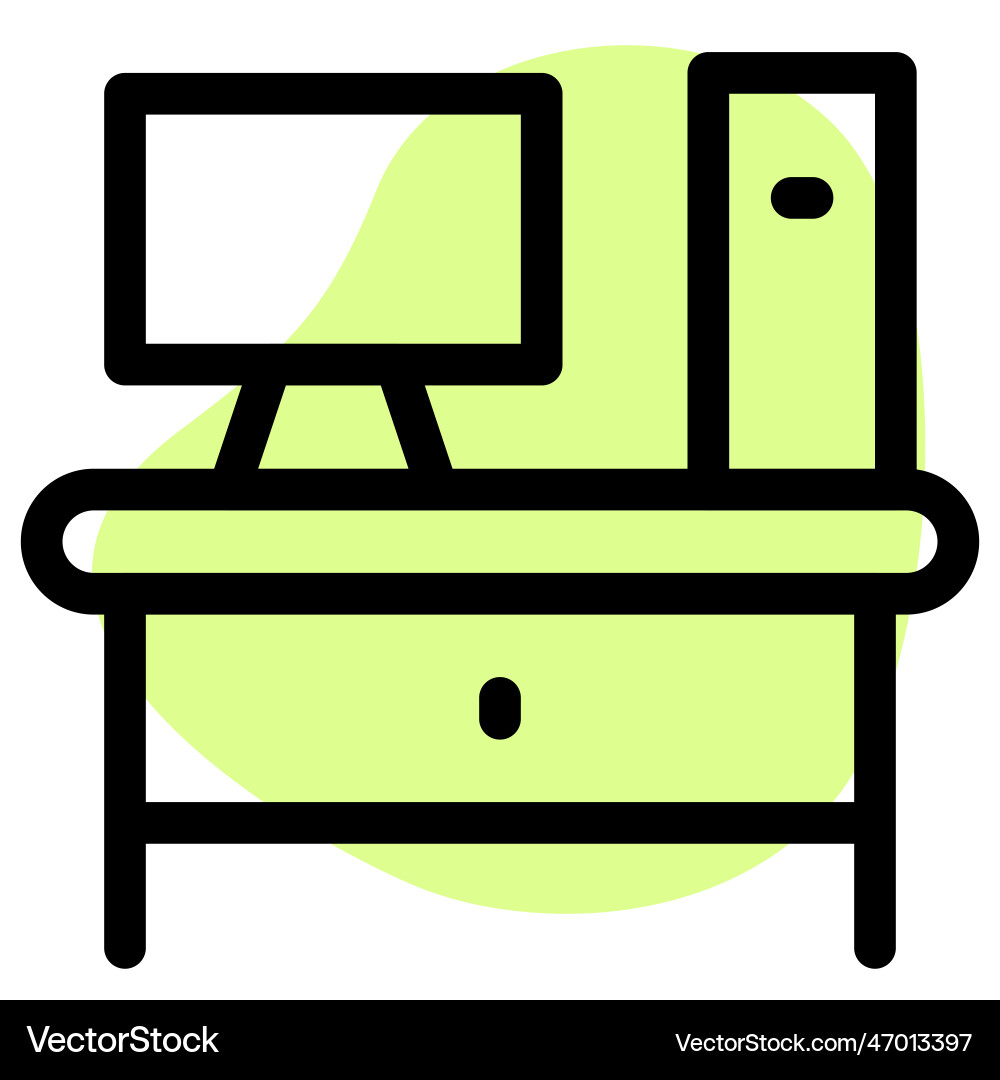 Computer table setup for workplace vector image