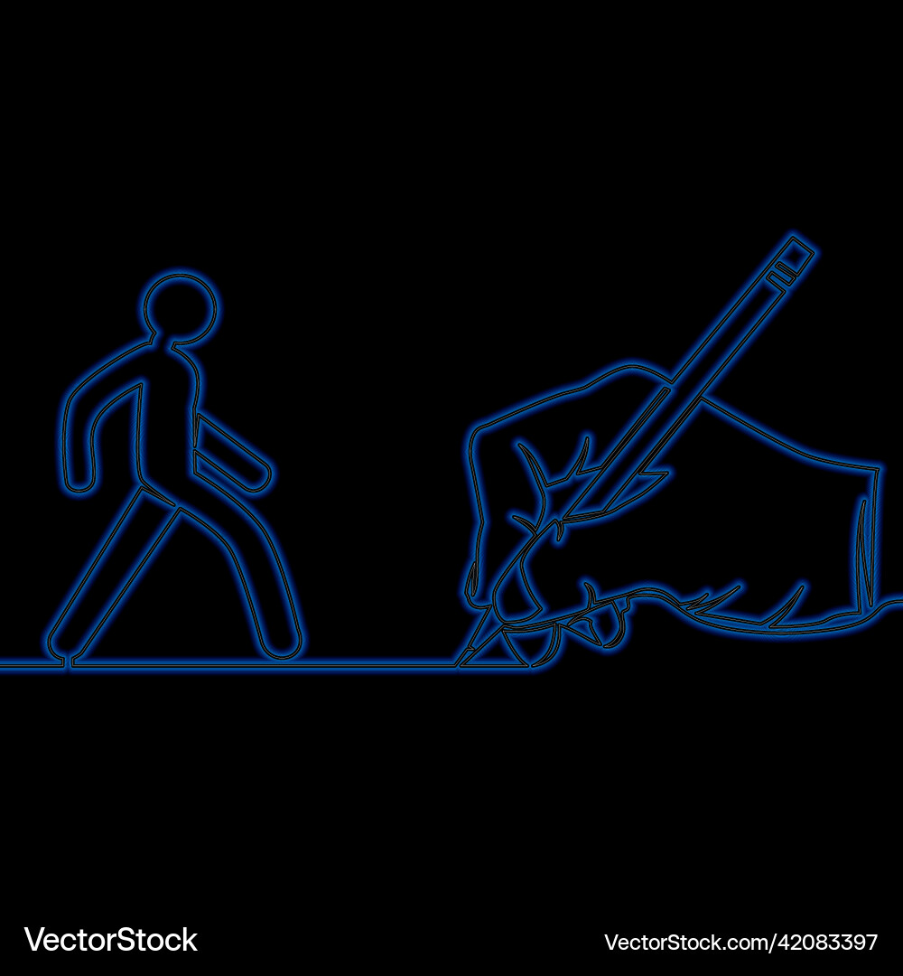 Continuous line drawing animation designer neon Continuous line drawing animation designer neon vector image