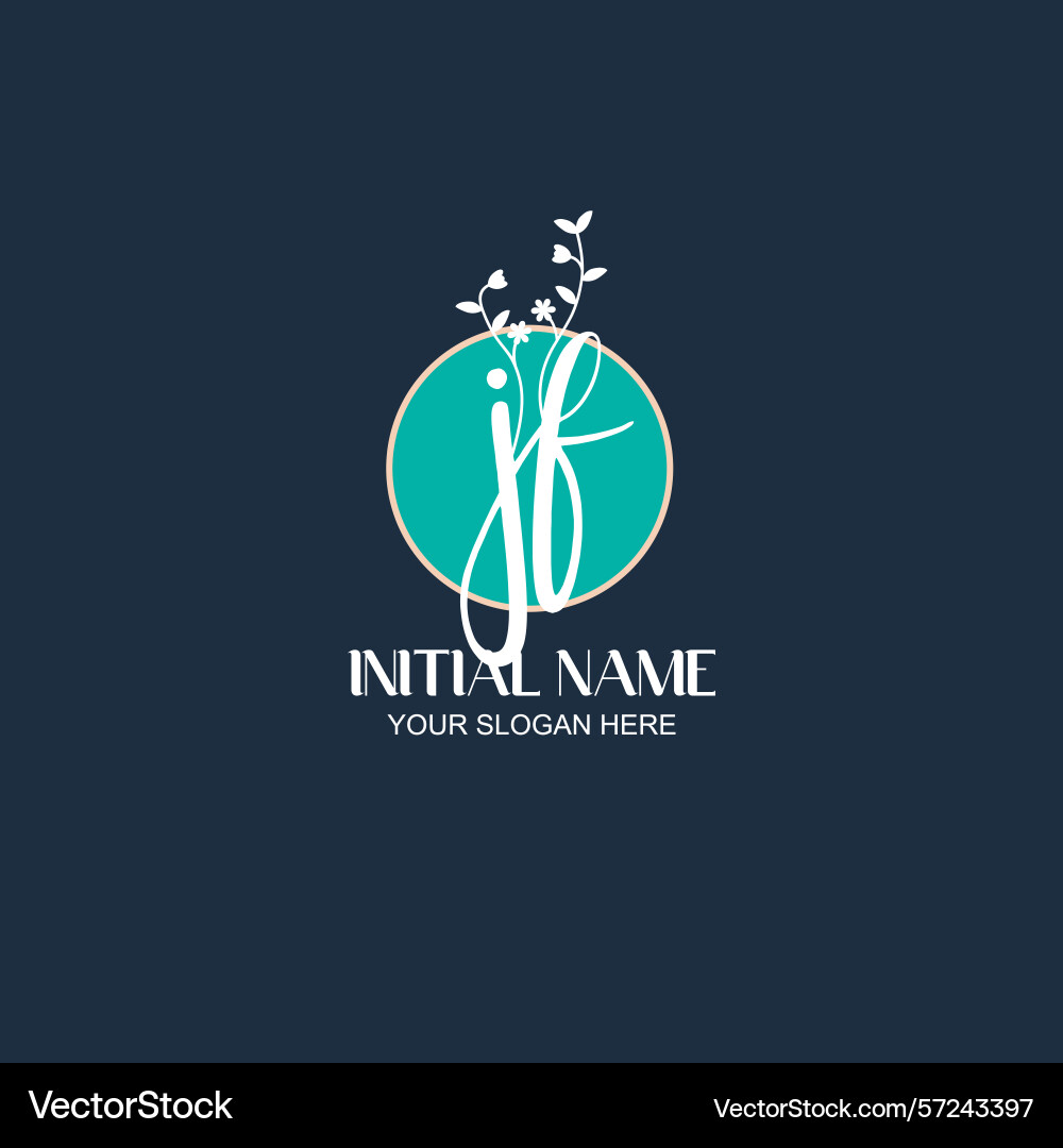 Elegant jf initial logo design with botanical Elegant jf initial logo design with botanical Vector Image