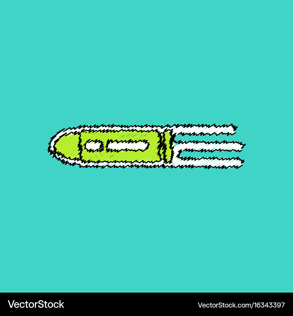 Flat shading style icon flying bullet with speed Vector Image