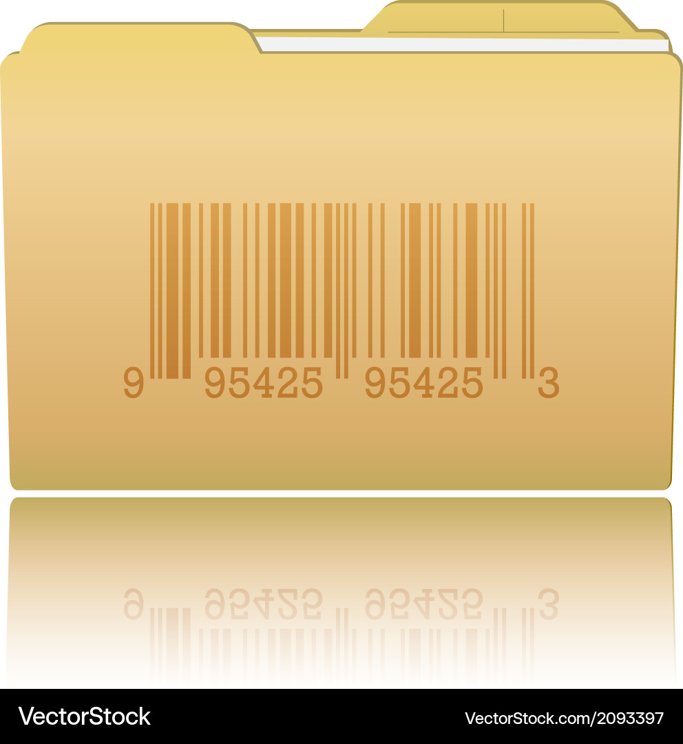 Folder with bar code vector image
