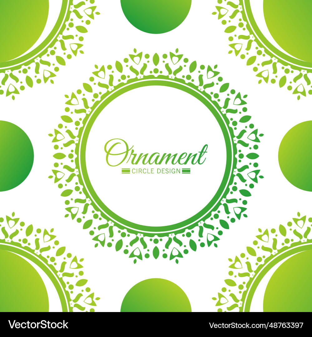 Green circle border pattern background Green circle border pattern background Vector Image