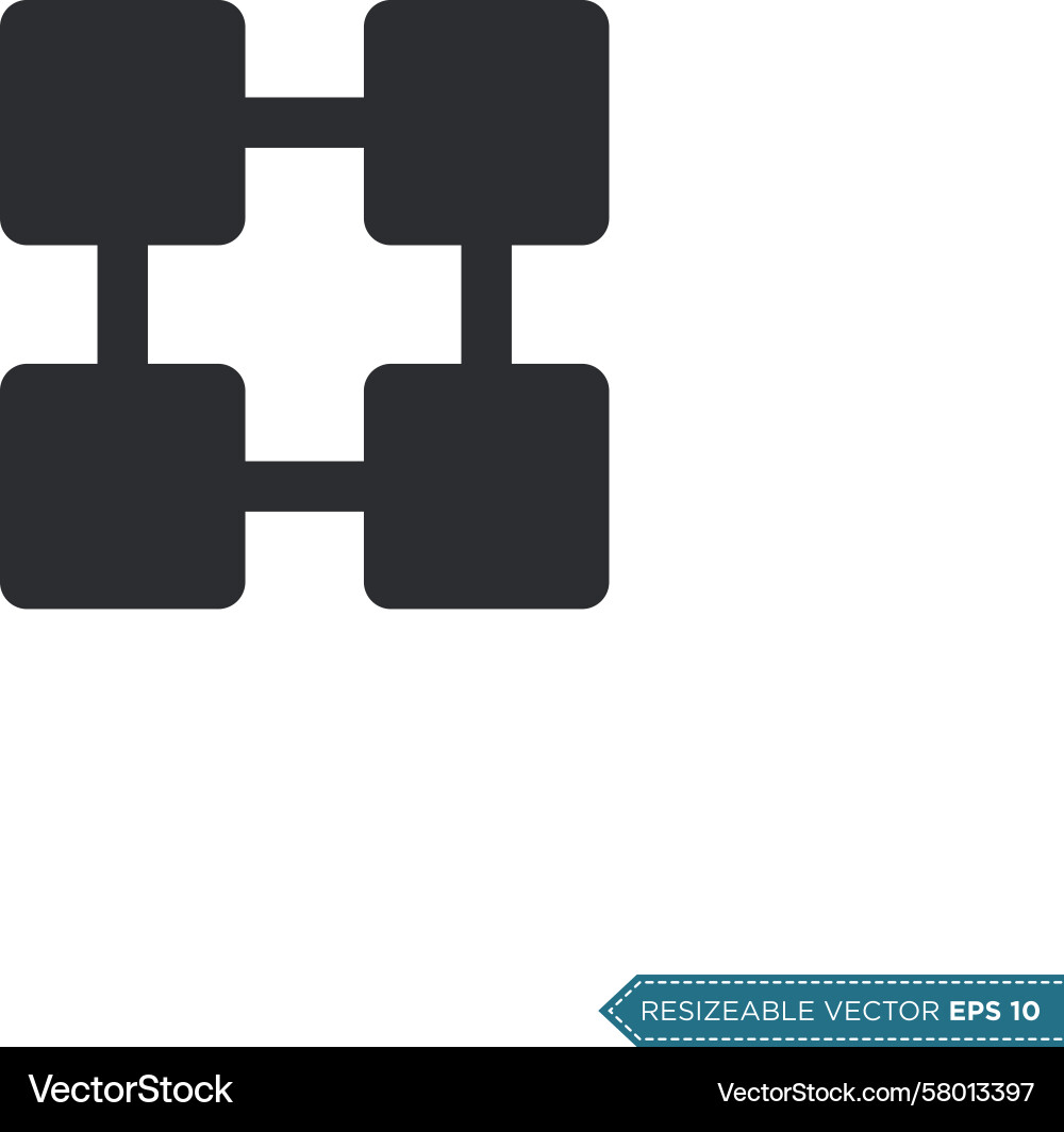 Grid Button Icon Template Vector Image