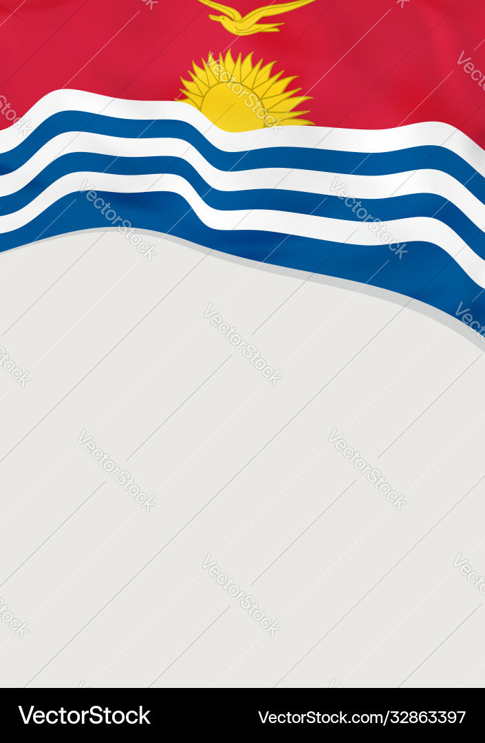 Leaflet design with flag kiribati template Vector Image
