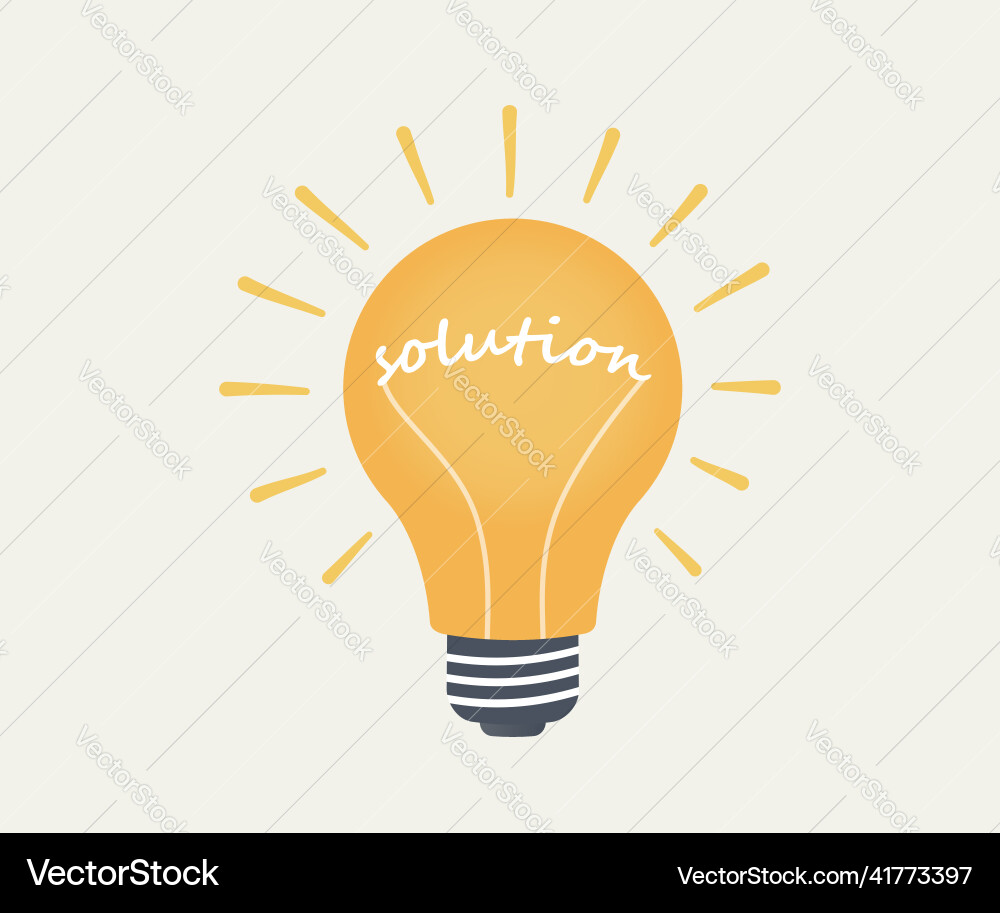 Lightbulb: Idea & Solution vector image