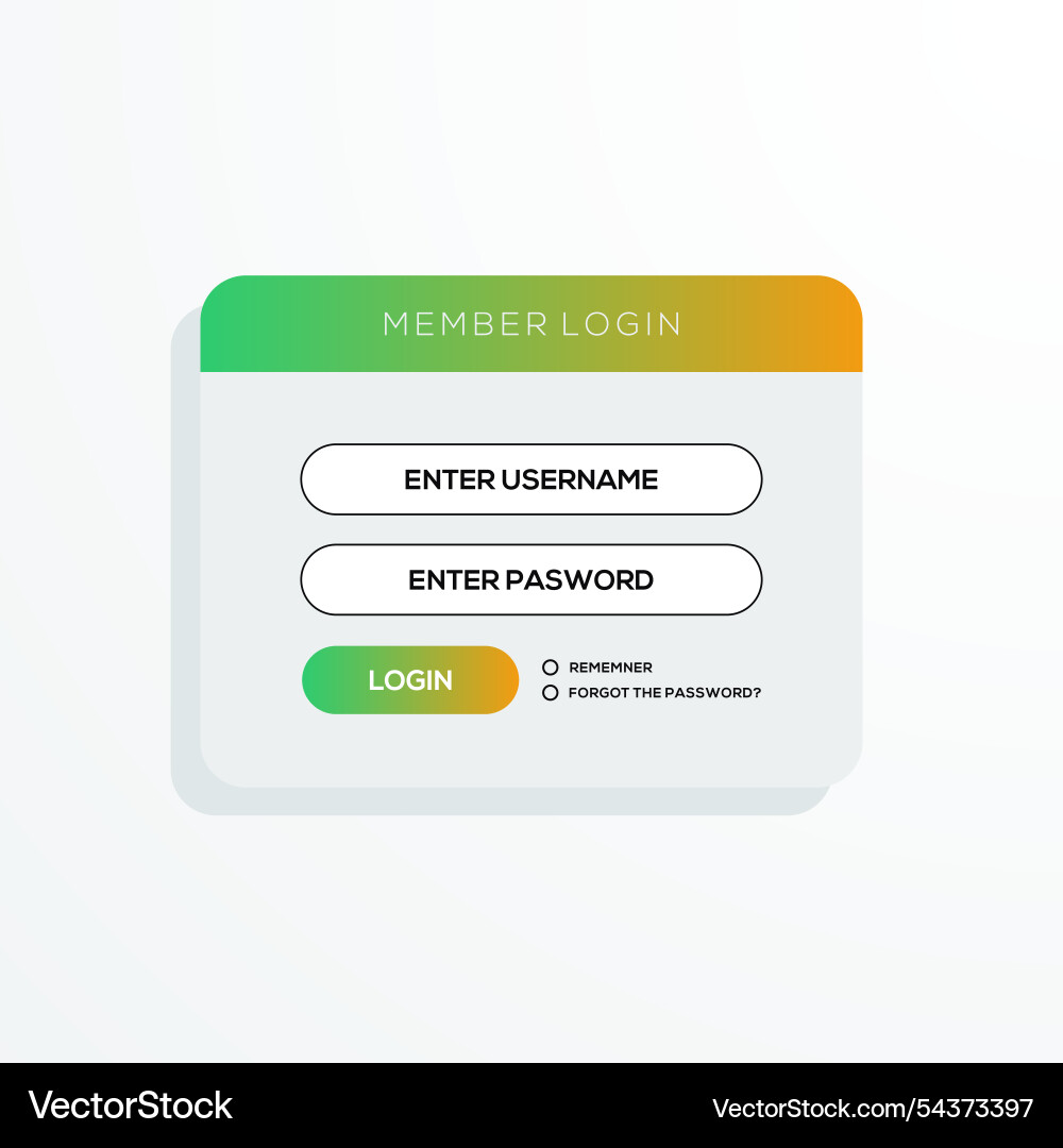 Login ui design template Login ui design template vector image