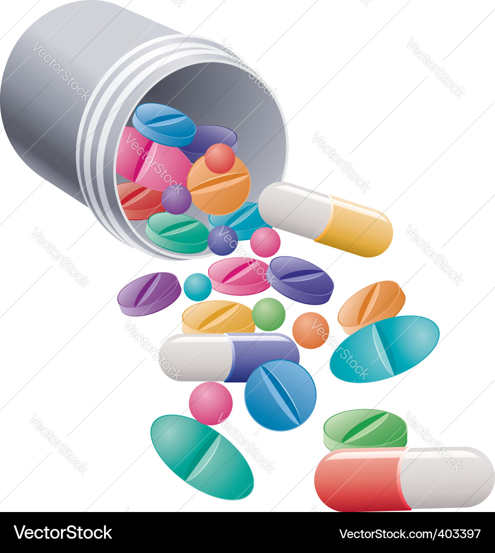Medicine Pills and Capsules vector image