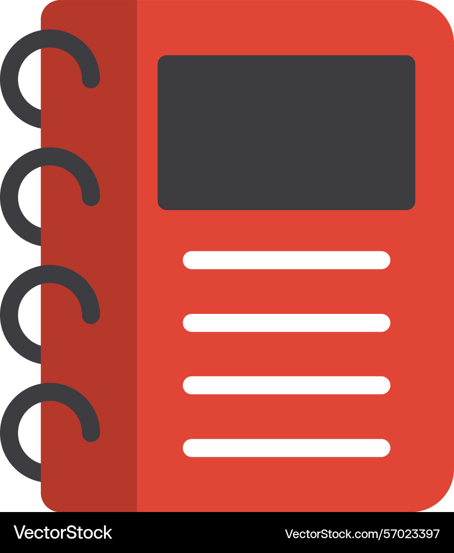 Notebook flat style icon design vector image