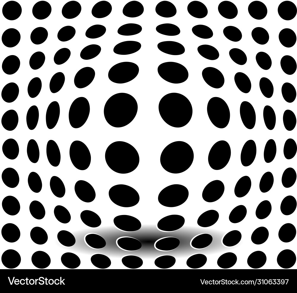 Perforated grid with distorted circles envelops Perforated grid with distorted circles envelops Vector Image