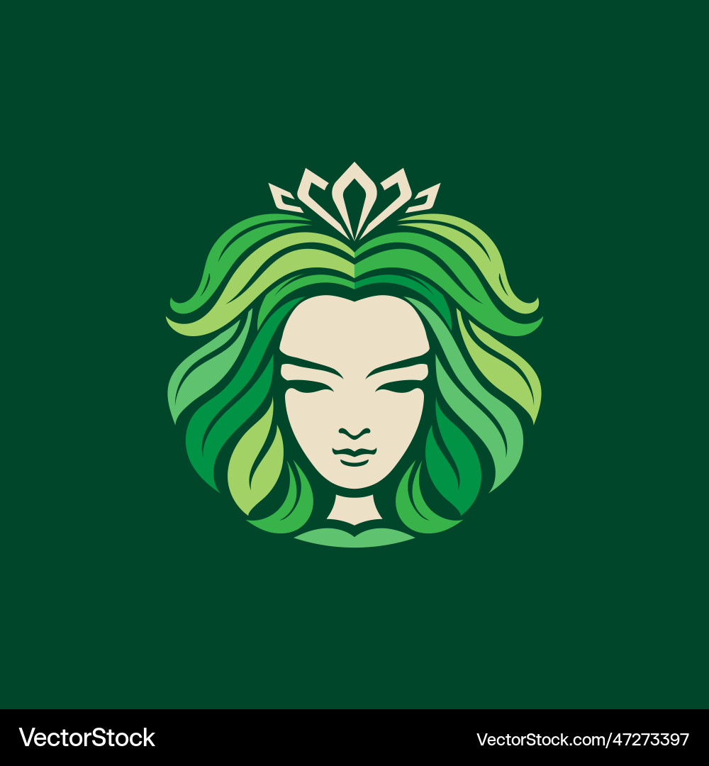 Schönes Gesicht mit floraler Frisur für Haare Schönes Gesicht mit floraler Frisur für Haare vektorbild