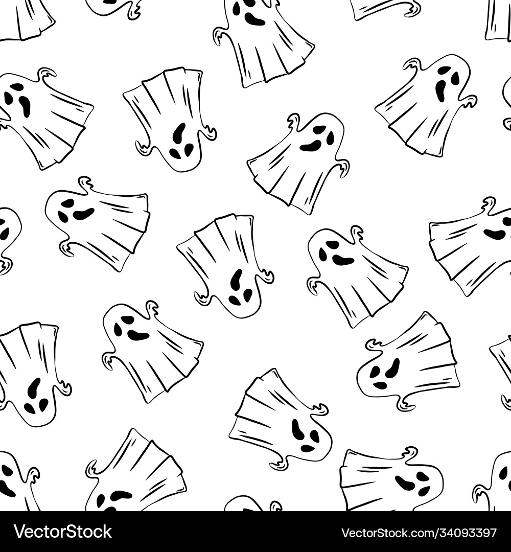 Seamless pattern with ghosts Seamless pattern with ghosts vector image