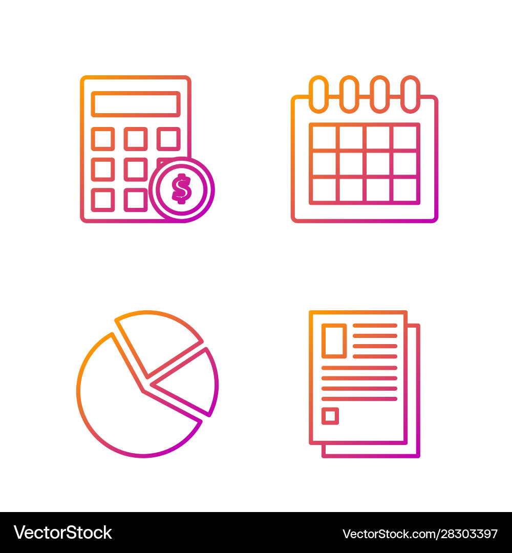 Set line file document pie chart infographic Set line file document pie chart infographic vector image