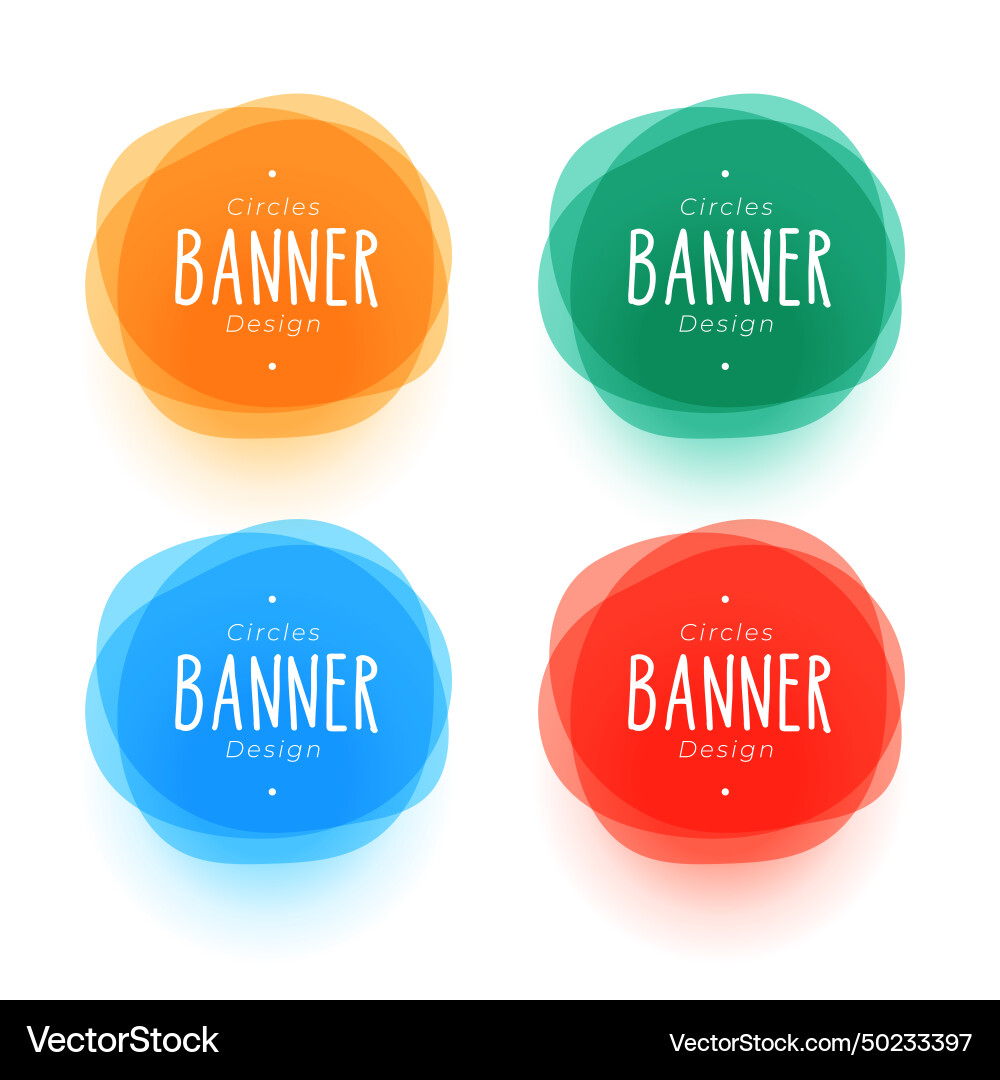 Set of abstract circular shape frame design vector image