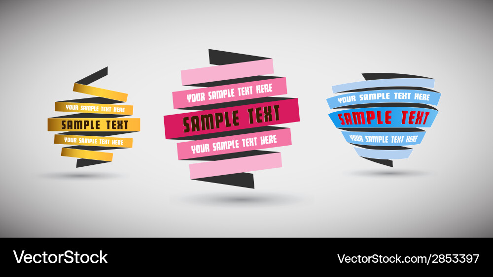 Set of origami papers with place for your own text Vector Image