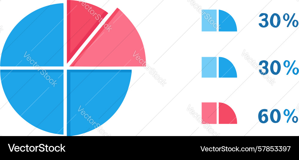 Simple segmented pie chart infographic design vector image
