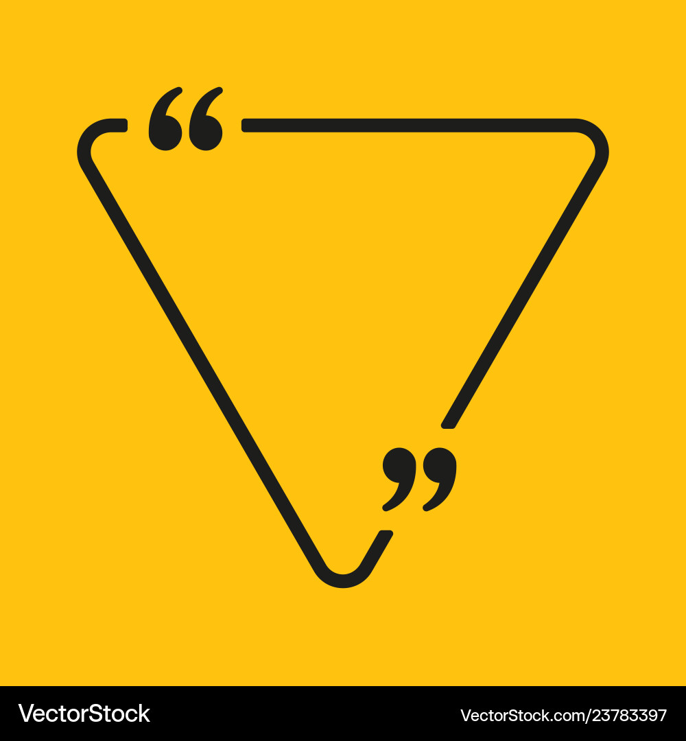 Template quote triangle with bracket empty Vector Image