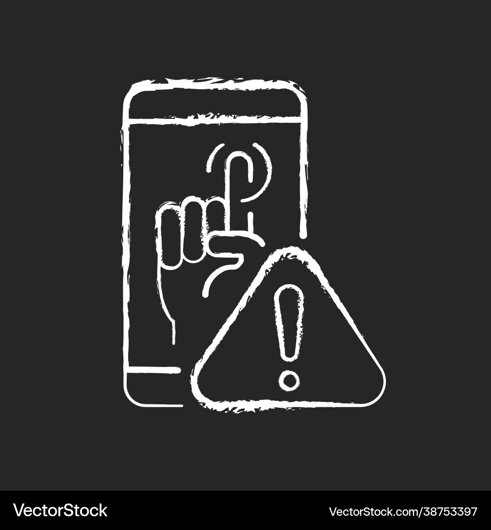 Touch display not working chalk white icon Touch display not working chalk white icon vector image