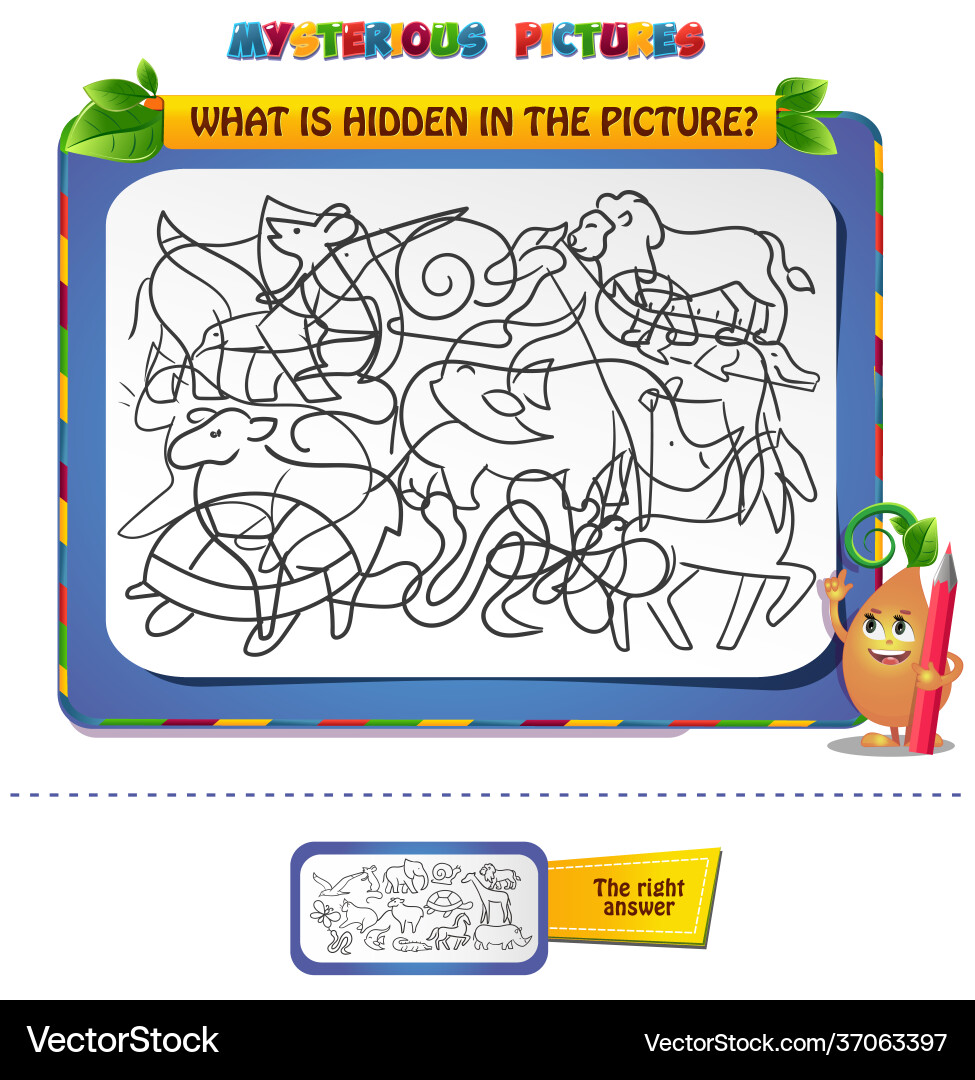 Visual game what is hidde vector image
