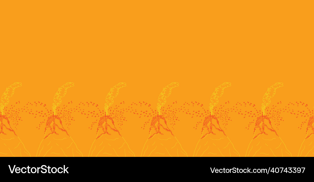 Volcano repeat orange background print design Volcano repeat orange background print design vector image