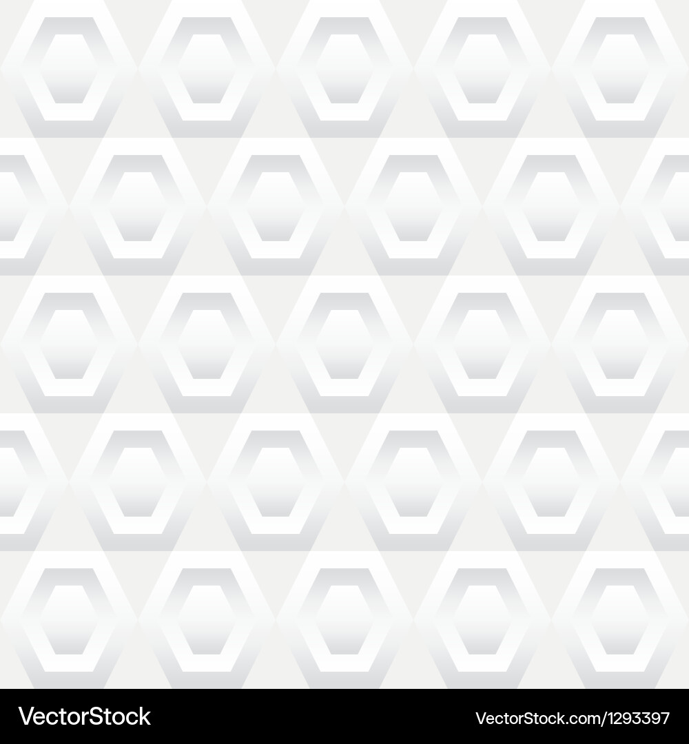 White Hexagon Seamless Pattern Vector Image