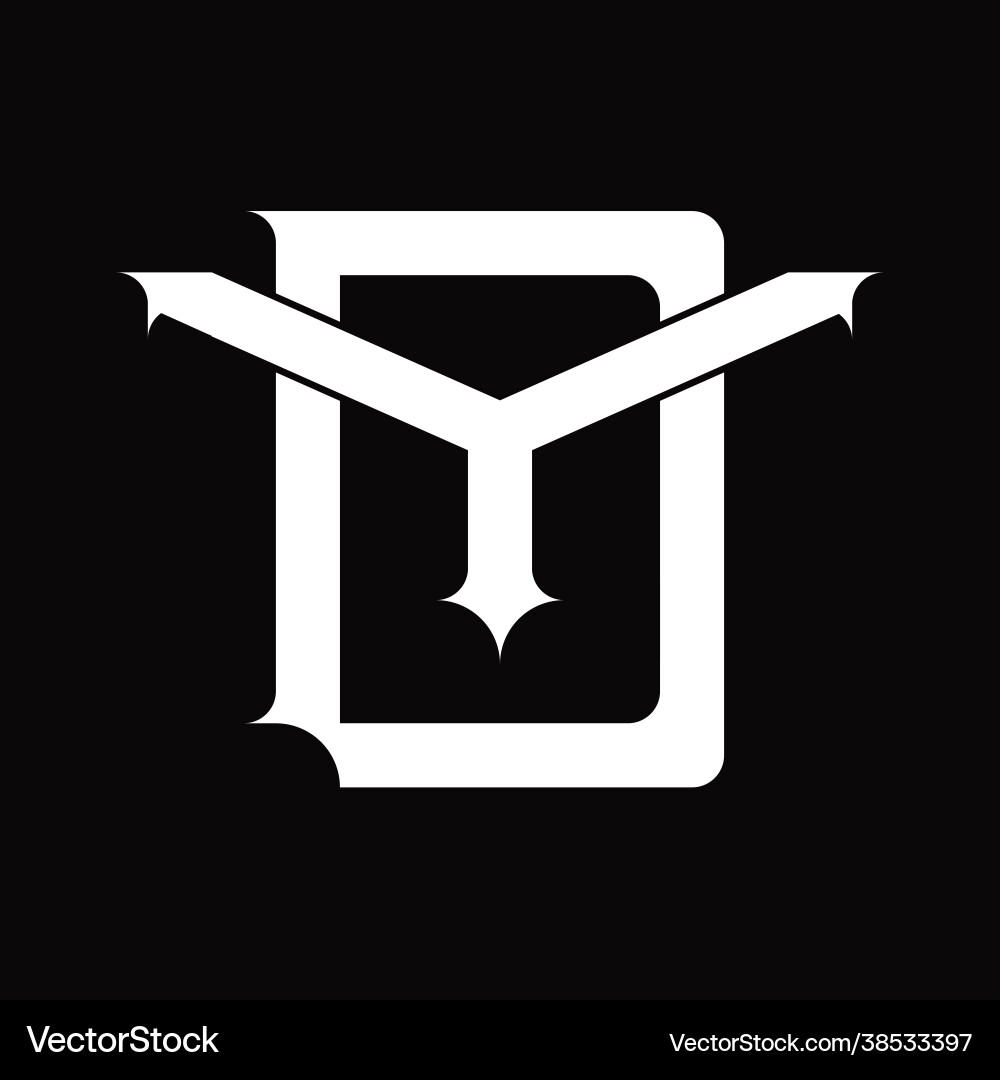 Yd logo monogram with vintage overlapping linked Vector Image