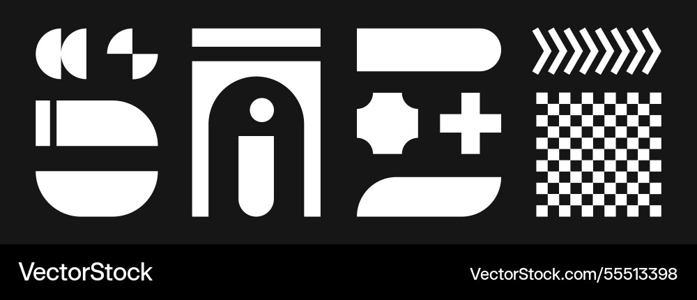 Abstract retro shapes basic brutal forms Vector Image