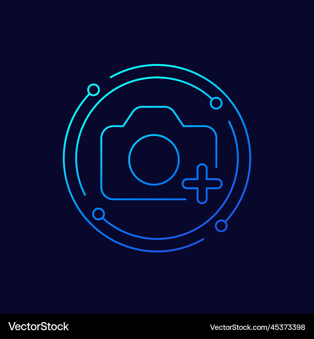 Add photo icon linear design vector image