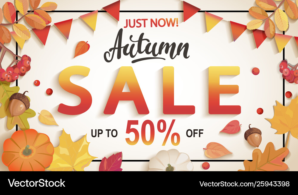 Banner for autumn sale with big discounts Banner for autumn sale with big discounts vector image