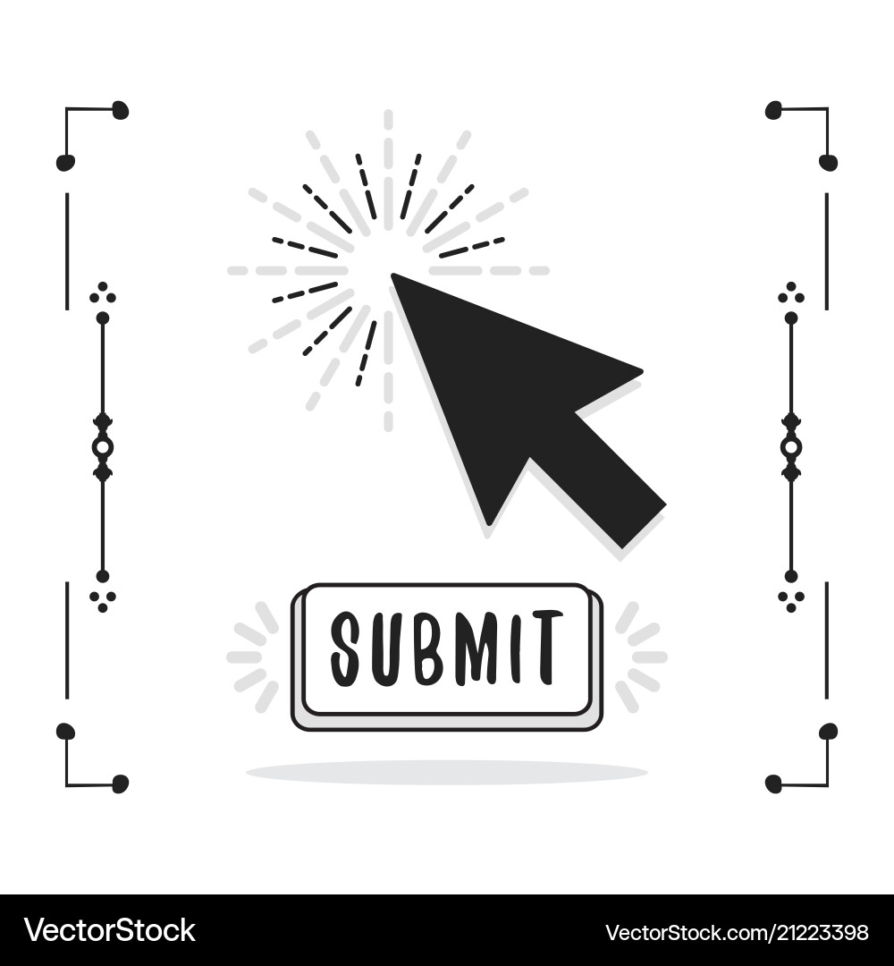 Black abstract close up click cursor pointer vector image