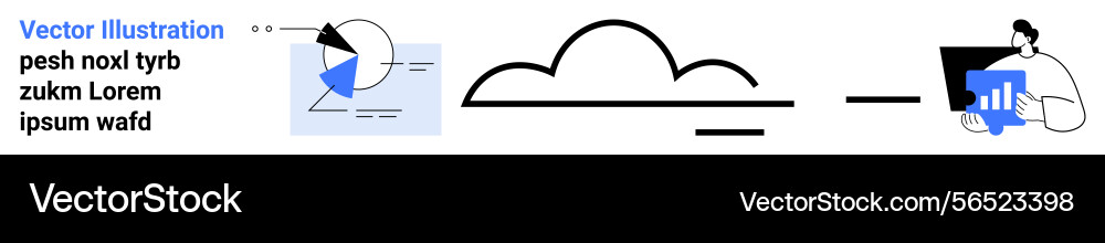 Cloud analytics process with diagram networking Cloud analytics process with diagram networking vector image