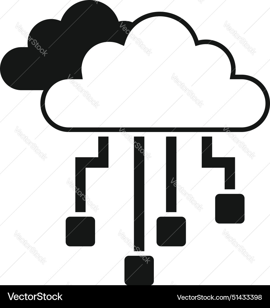 Cloud computing icon with network connections Vector Image