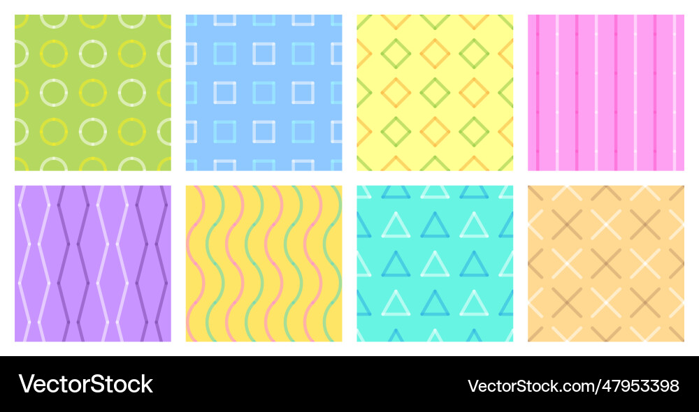Colorful intersecting lines seamless patterns Vector Image