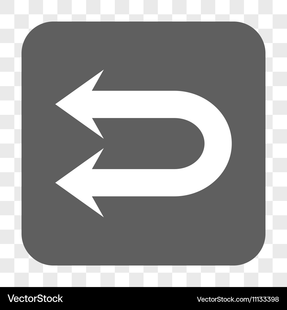 Double left arrow rounded square button Vector Image