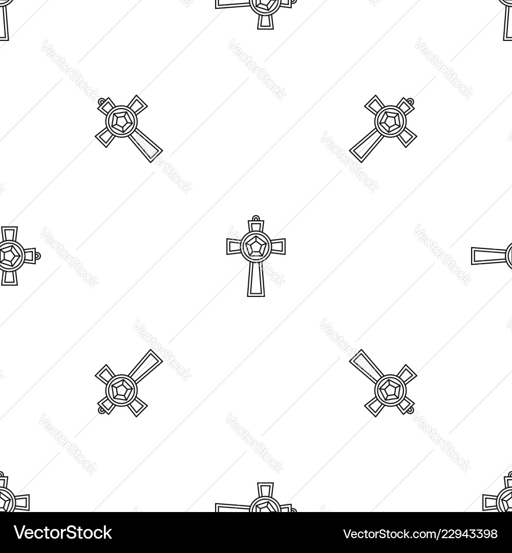Gemstone cross pattern seamless Gemstone cross pattern seamless vector image