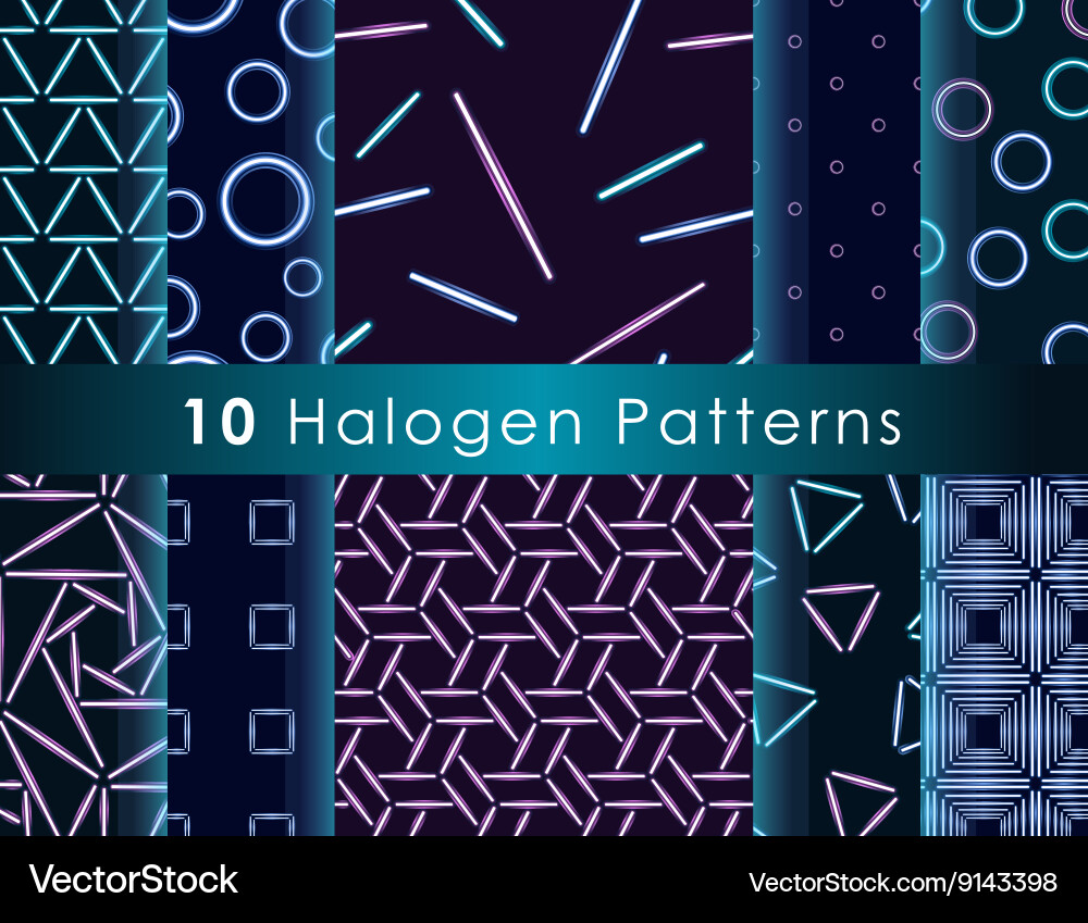 Halogen seamless pattern vector image