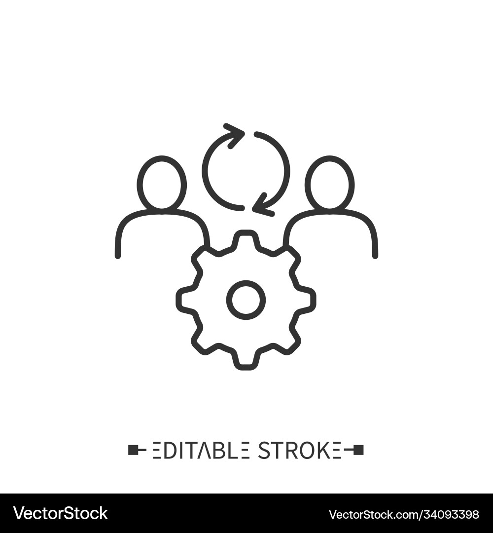 Human synergy icon collaboration in work Human synergy icon collaboration in work vector image