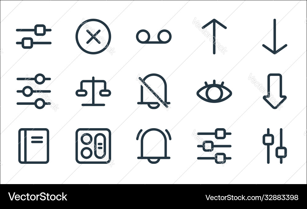 Interface line icons linear set quality Interface line icons linear set quality vector image