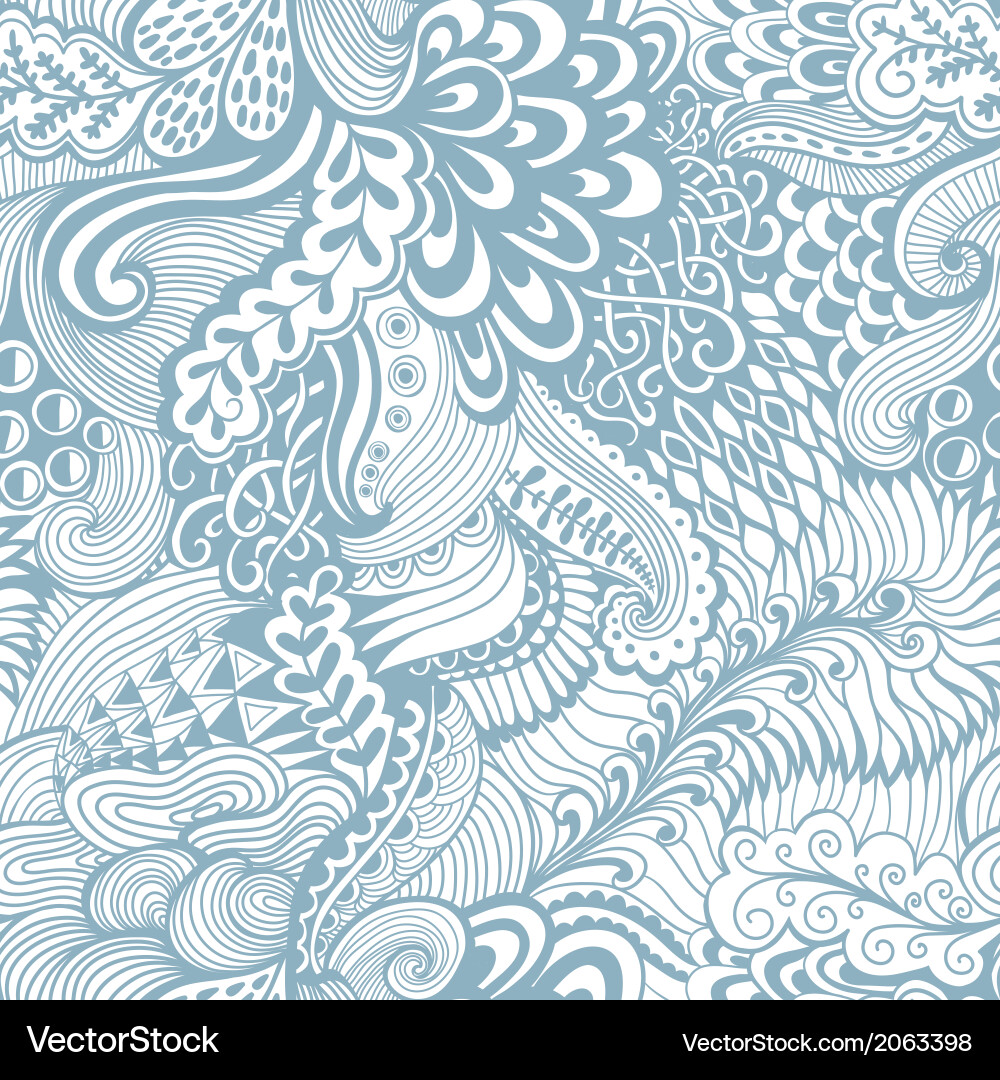Intricate Floral Wave Pattern Vector Image